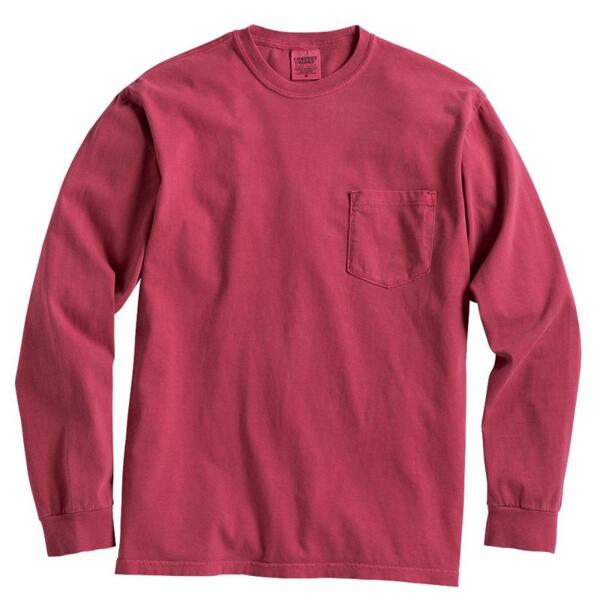 Unisex Garment-Dyed Heavyweight Long Sleeve Pocket T-Shirt Thumbnail