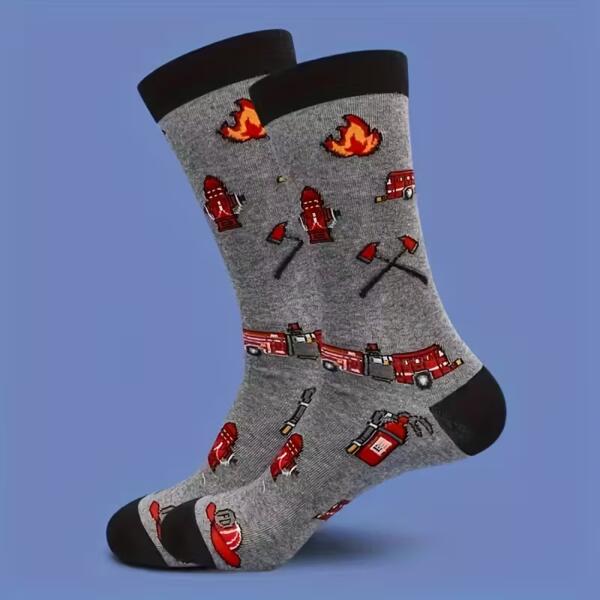 Firefighter Print Crew Socks Thumbnail