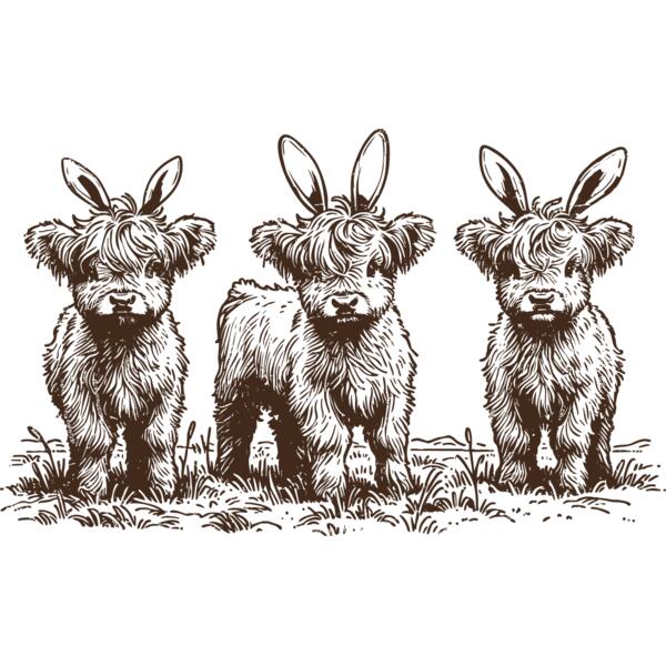 Highland Cows with Bunny Ears Thumbnail